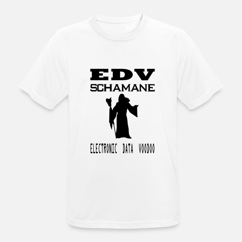 edv - schamane - electronic data voodoo - Männer T-Shirt atmungsaktiv - Weiß