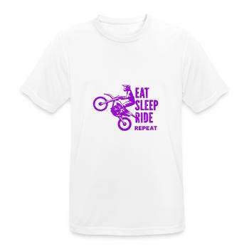 Moto Motocross Vélo de course Sport automobile - T-shirt respirant Homme - blanc - Devant - AI Model Male 185 dark (185cm)