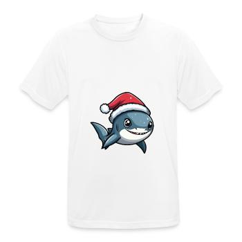 requin Noël mignon - T-shirt respirant Homme - blanc - Devant - AI Model Male 185 dark (185cm)