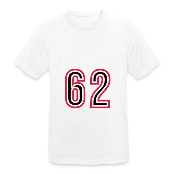 62 Number Years Jersey - Men's Breathable T-Shirt - white - Front - AI Model Male 185 dark (185cm)