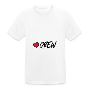 Crew Herz - Männer T-Shirt atmungsaktiv - Weiß - Vorne - AI Model Male 185 dark (185cm)