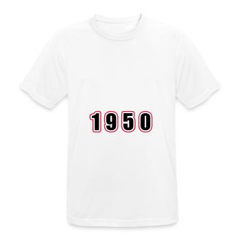Anniversaire de l’année 1950 - T-shirt respirant Homme - blanc - Devant - AI Model Male 185 dark (185cm)