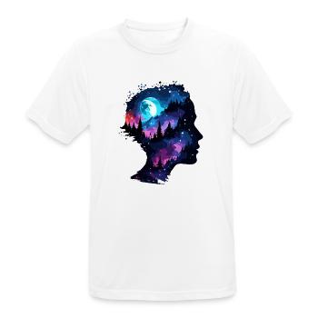 Silhouette / Forest / Portrait / Trees / Person - Men's Breathable T-Shirt - white - Front - AI Model Male 185 dark (185cm)