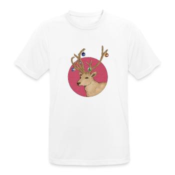 Reindeer on Christmas - Men's Breathable T-Shirt - white - Front - AI Model Male 185 dark (185cm)