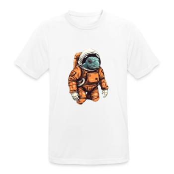 Coole Schildkröte als Astronaut mit Anzug - Männer T-Shirt atmungsaktiv - Weiß - Vorne - AI Model Male 185 dark (185cm)