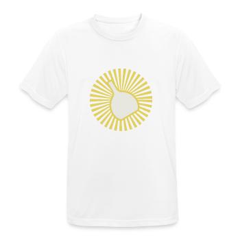 Bocksbeutel Beams - Männer T-Shirt atmungsaktiv - Weiß - Vorne - AI Model Male 185 dark (185cm)