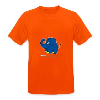 L’éléphant - Debout - T-shirt respirant Homme - orange néon - Devant - AI Model Male 185 dark (185cm)