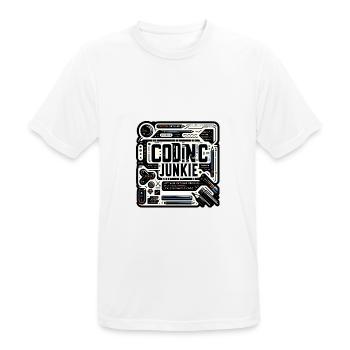 Accro au codage 11 - T-shirt respirant Homme - blanc - Devant - AI Model Male 185 dark (185cm)