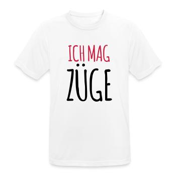 Lustiger Spruch Ich mag Züge Zugfahrer Geschenk - Männer T-Shirt atmungsaktiv - Weiß - Vorne - AI Model Male 185 dark (185cm)