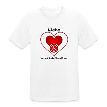 Liebe überwindet jedes Handicap - Männer T-Shirt atmungsaktiv - Weiß - Vorne - AI Model Male 185 dark (185cm)
