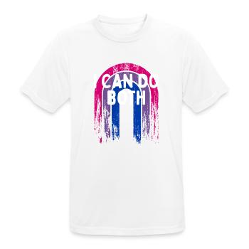 Je peux faire les deux bisexuels LGBTQ Bi Pride Pansexual - T-shirt respirant Homme - blanc - Devant - AI Model Male 185 dark (185cm)