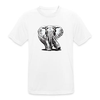 Elephant, Elephant, Animal, Zoo, Africa, Safari, Savannah - Men's Breathable T-Shirt - white - Front - AI Model Male 185 dark (185cm)