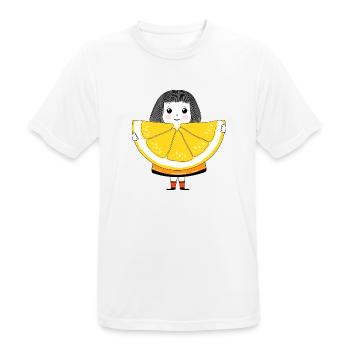Fille et Orange - T-shirt respirant Homme - blanc - Devant - AI Model Male 185 dark (185cm)