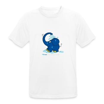 Der Elefant duscht mit Rüssel - Männer T-Shirt atmungsaktiv - Weiß - Vorne - AI Model Male 185 dark (185cm)