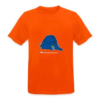 Der Elefant - schlafend - Männer T-Shirt atmungsaktiv - Neonorange - Vorne - AI Model Male 185 dark (185cm)