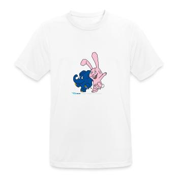 Elefant und Hase hüpfen - Männer T-Shirt atmungsaktiv - Weiß - Vorne - AI Model Male 185 dark (185cm)
