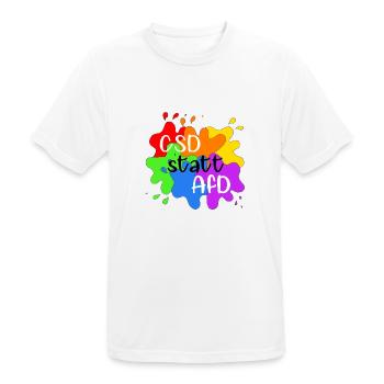 CSD statt AfD - Männer T-Shirt atmungsaktiv - Weiß - Vorne - AI Model Male 185 dark (185cm)