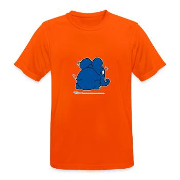 Der Elefant versteckt sich - Männer T-Shirt atmungsaktiv - Neonorange - Vorne - AI Model Male 185 dark (185cm)