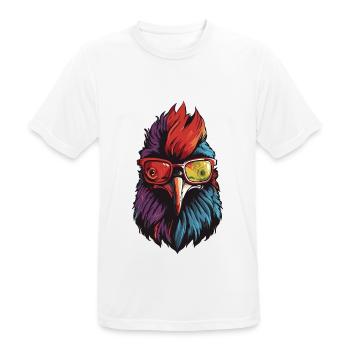 Hahn Kopf Cool - Männer T-Shirt atmungsaktiv - Weiß - Vorne - AI Model Male 185 dark (185cm)