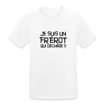 Frère Frangin Frere Naissance Bébé Frérot - T-shirt respirant Homme - blanc - Devant - AI Model Male 185 dark (185cm)