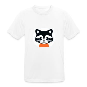 Waschbären süßer Cartoon Waschbär 5 - Männer T-Shirt atmungsaktiv - Weiß - Vorne - AI Model Male 185 dark (185cm)