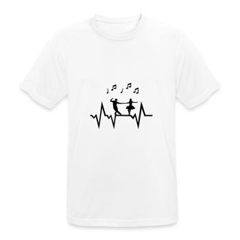 Tanzen Herzschlag mit Musiknoten, Tänzer - Männer T-Shirt atmungsaktiv - Weiß - Vorne - AI Model Male 185 dark (185cm)