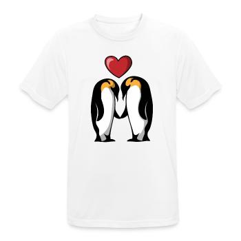 Couple pingouin Penguin couple - Couple amoureux - Amoureux - T-shirt respirant Homme - blanc - Devant - AI Model Male 185 dark (185cm)