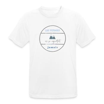 Voyage Camping Roadtrip - T-shirt respirant Homme - blanc - Devant - AI Model Male 185 dark (185cm)