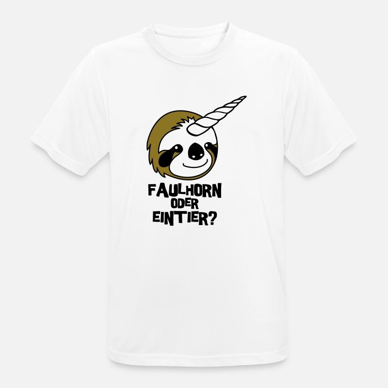 Faulhorn oder Eintier - Männer T-Shirt atmungsaktiv - Weiß