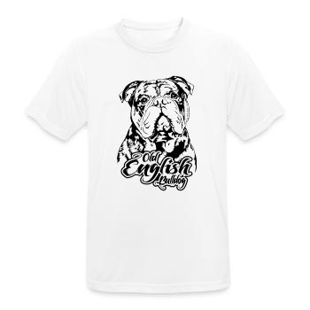 OLD ENGLISH BULLDOG Portrait Hunde OEB Wilsigns - Männer T-Shirt atmungsaktiv - Weiß - Vorne - AI Model Male 185 dark (185cm)