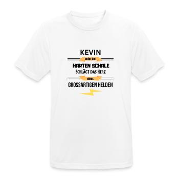 Kevin unter harte Schale eines Großartigen Helden - Männer T-Shirt atmungsaktiv - Weiß - Vorne - AI Model Male 185 dark (185cm)