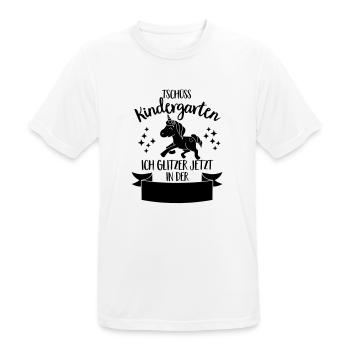 Tschüss Kindergarten, ich glitzer in der Schule - Männer T-Shirt atmungsaktiv - Weiß - Vorne - AI Model Male 185 dark (185cm)
