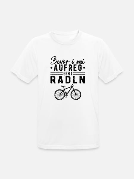 Radfahrer Mountainbike Radln Bayrisch - Männer T-Shirt atmungsaktiv - Weiß