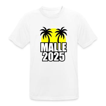 Malle 2025 - Männer T-Shirt atmungsaktiv - Weiß - Vorne - AI Model Male 185 dark (185cm)