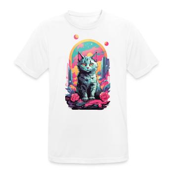 Magische Pastell Goth Katze mit Rosen Design - Männer T-Shirt atmungsaktiv - Weiß - Vorne - AI Model Male 185 dark (185cm)