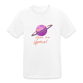 Give me space - T-shirt respirant Homme - blanc - Devant - AI Model Male 185 dark (185cm)