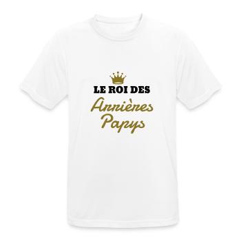 Papy / Grand Père / Famille / Papi / Drôle / Pépé - T-shirt respirant Homme - blanc - Devant - AI Model Male 185 dark (185cm)