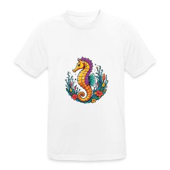 Sea horse - Men's Breathable T-Shirt - white - Front - AI Model Male 185 dark (185cm)