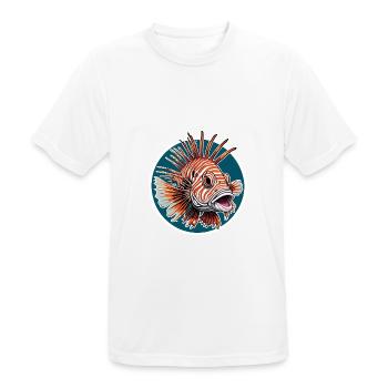 Farbenfroher Rotfeuerfisch Korallenfisch - Männer T-Shirt atmungsaktiv - Weiß - Vorne - AI Model Male 185 dark (185cm)