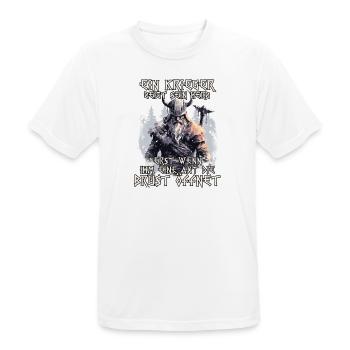 Wikinger Krieger Shirt Wahalla Söhne Odins - Männer T-Shirt atmungsaktiv - Weiß - Vorne - AI Model Male 185 dark (185cm)