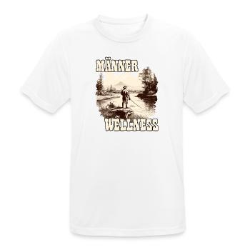 Männer Wellness Angelausflug Angler Geschenk - Männer T-Shirt atmungsaktiv - Weiß - Vorne - AI Model Male 185 dark (185cm)