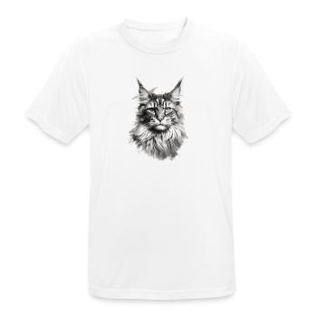 Maine Coon chat chat amant de chat cadeau Coony - T-shirt respirant Homme - blanc - Devant - AI Model Male 185 dark (185cm)
