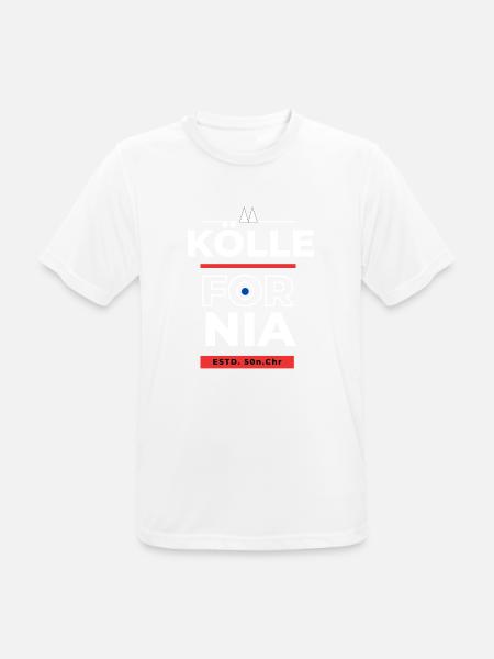 Kölle-Fornia Stylisch - Männer T-Shirt atmungsaktiv - Weiß