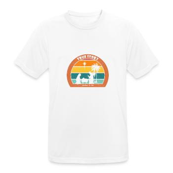 Christmas Nativity with Jesus - True Story - Men's Breathable T-Shirt - white - Front - AI Model Male 185 dark (185cm)