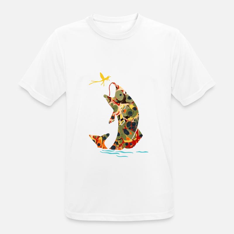 fisch mit libelle e 41 - Männer T-Shirt atmungsaktiv - Weiß