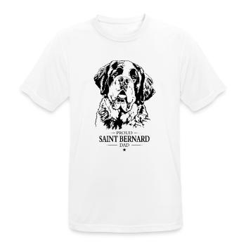 Saint Bernard Dad Hunde Hund Bernhardiner Wilsigns - Männer T-Shirt atmungsaktiv - Weiß - Vorne - AI Model Male 185 dark (185cm)
