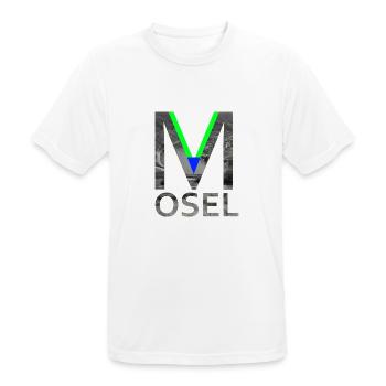 Mosel G - Männer T-Shirt atmungsaktiv - Weiß - Vorne - AI Model Male 185 dark (185cm)