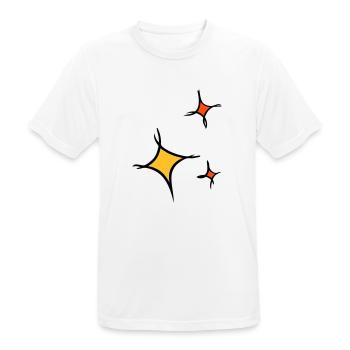 Astérisque. Trois étoiles colorées, dessinées à la main. - T-shirt respirant Homme - blanc - Devant - AI Model Male 185 dark (185cm)