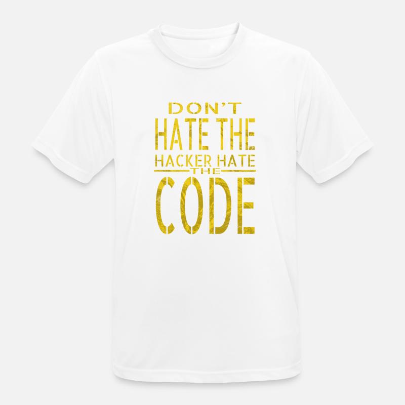 bday anniversaire cadeau idée hack out hacking coder - T-shirt respirant Homme - blanc