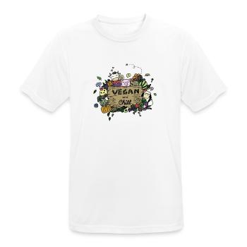 VEGAN and Chill - Vegan VipeZ - Men's Breathable T-Shirt - white - Front - AI Model Male 185 dark (185cm)